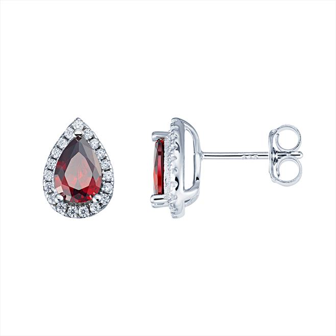 Cubic Zirconia Garnet Earrings