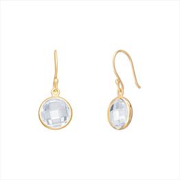 9CT Drop Polished CZ Earrings