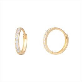 9CT CZ Hinged Hoop Earrings