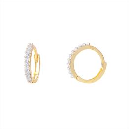 9CT CZ Hinged Hoop Earrings