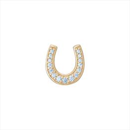 9CT CZ Horseshoe Style Pendant