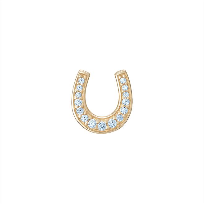 9CT CZ Horseshoe Style Pendant