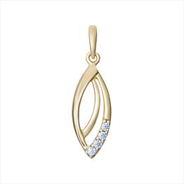 9CT CZ Drop Pendant