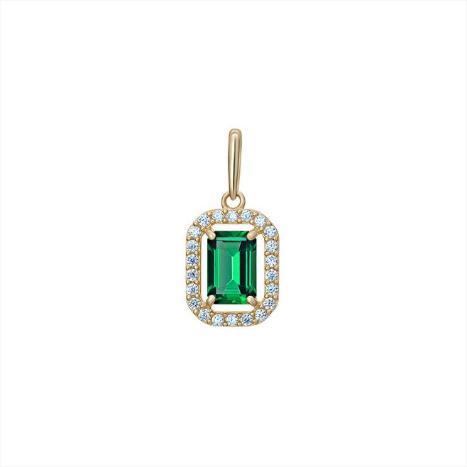 9CT CZ Emerald Cut Pendant