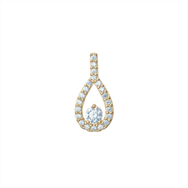 9CT CZ Ovel Drop Pendant