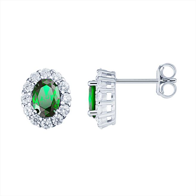 Oval Emerald Earrings