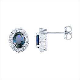 Sapphire Oval Earrings