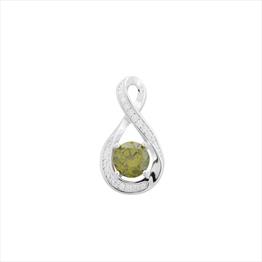 Peridot CZ Pendant with Twist