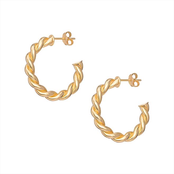 S/S Fancy Gold Hoop Earrings