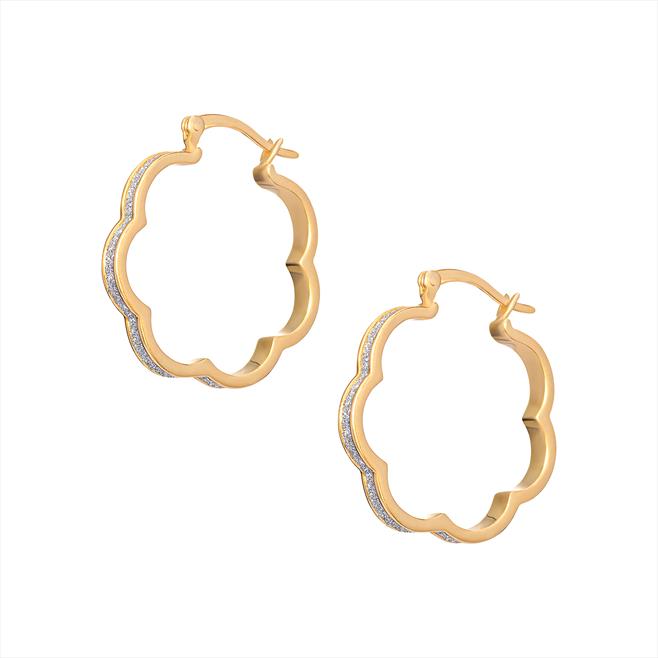 G/PL Fancy Shape Hoop Earrings