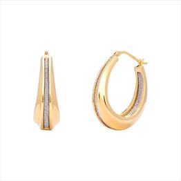 CZ G/PL Hinged Hoop Earrings