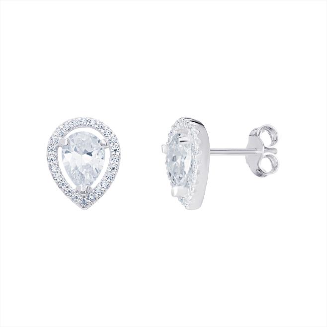 CZ Tear Drop Earrings