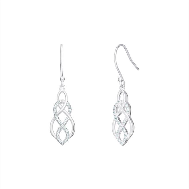 CZ Celtic Style Drop Earrings