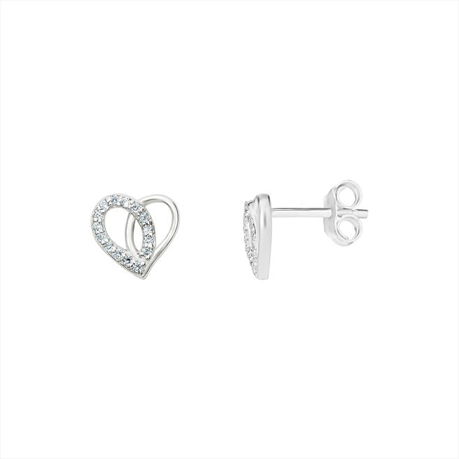 CZ Heart Earrings