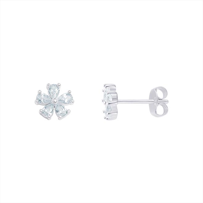 CZ Flower Earrings