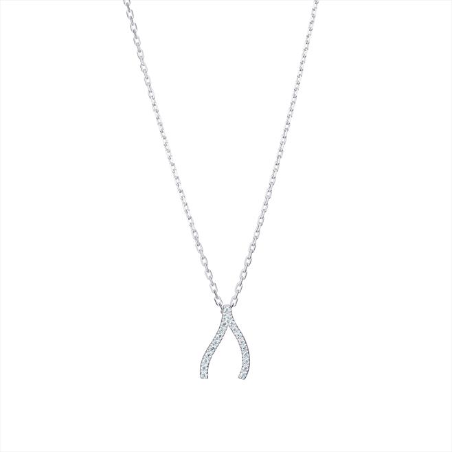 cz wishbone necklace