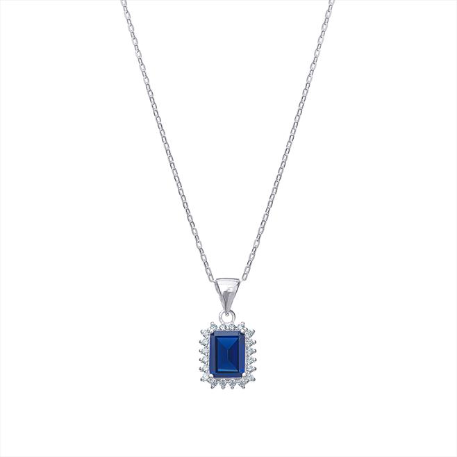 CZ Sapphire Necklace