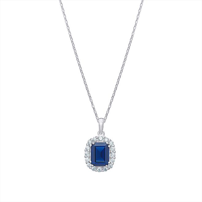 CZ Sapphire Necklace