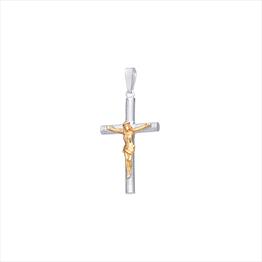 Silver & Gold Crufix Cross Pendant