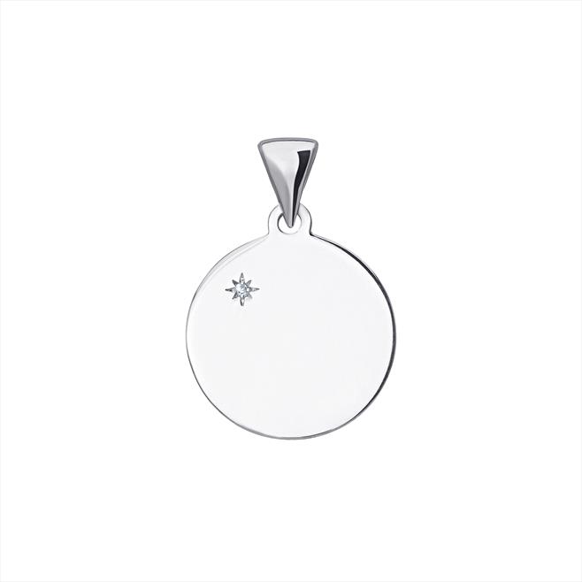 CZ Circle Disc Pendant