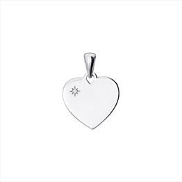 CZ Heart Disc Pendant