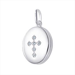 Cubic Zirconia Cross Locket