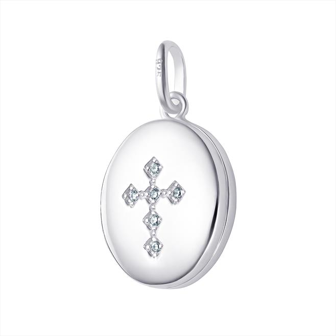 Cubic Zirconia Cross Locket