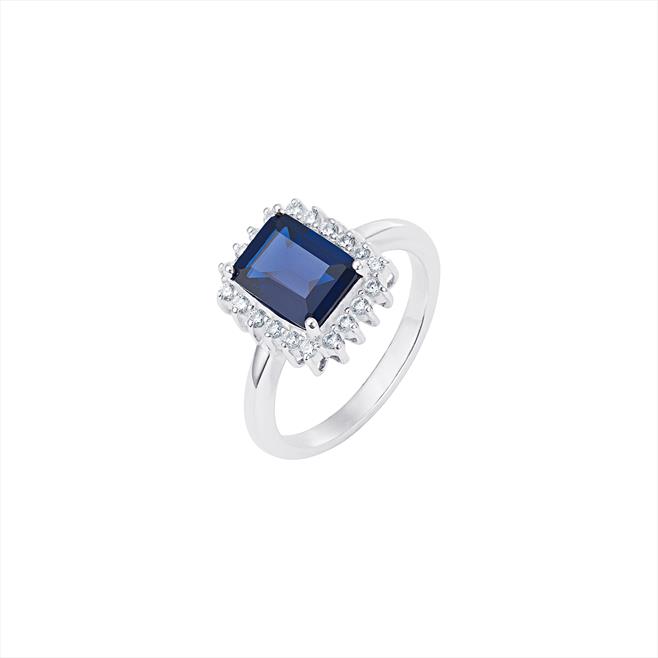 Cubic Zirconia Sapphire Ring