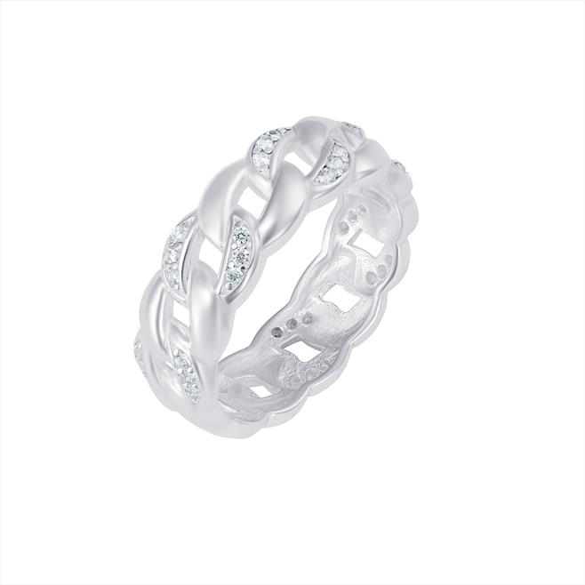 Cubic Zirconia Interlink Ring