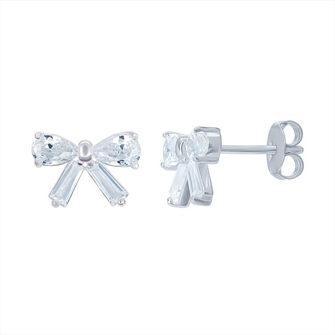 CZ Bow Earrings