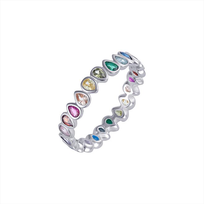CZ Multi Coloured Ring