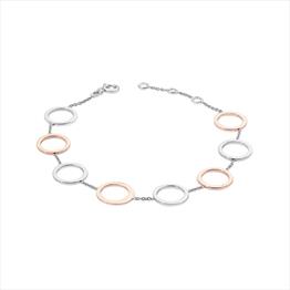 Rose gold and silver open circles bracelet