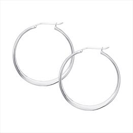 Silver Polished Hoop Earrings