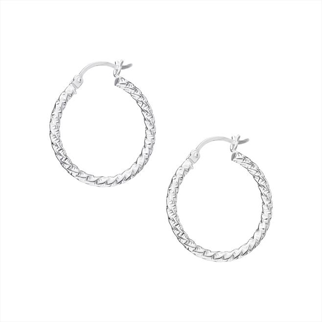 Twist Hinged Hoop Earrings