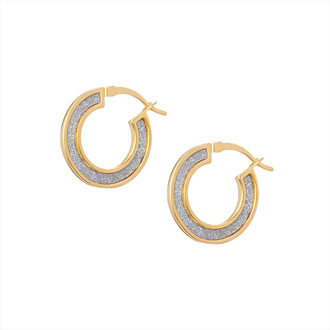 CZ G/PL Hinged Hoop Earrings