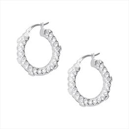 CZ Polished Fancy Hoop Earrings