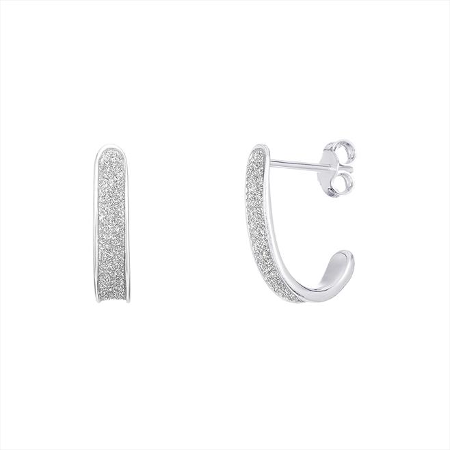 Sterling Silver CZ Hoop Earrings