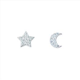 CZ Star & Moon Earrings