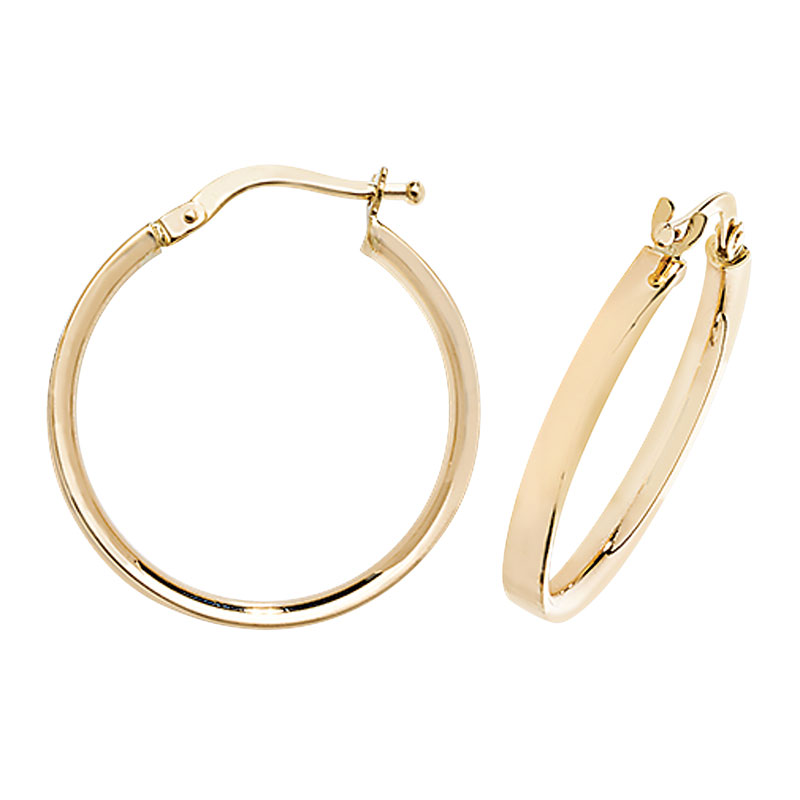 9ct Gold Polished Hoops