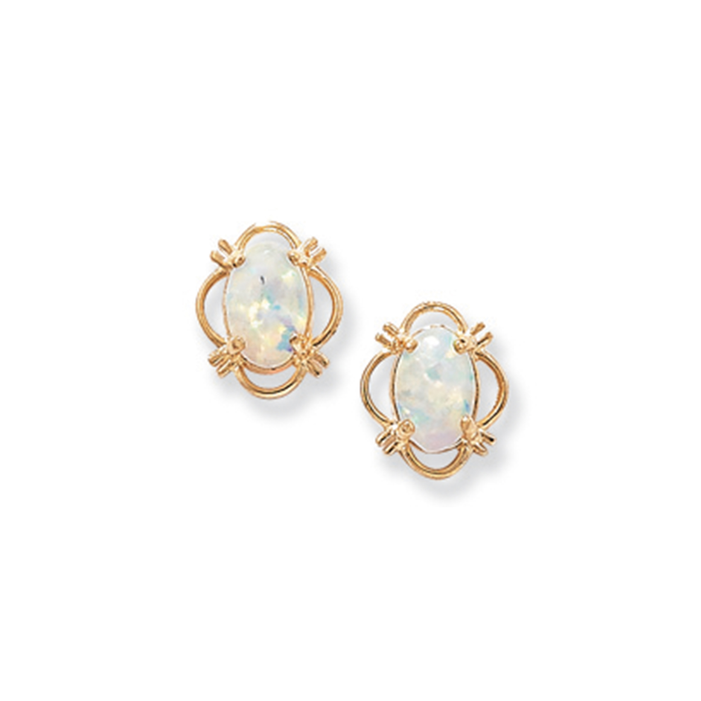 Gold Opal Studs