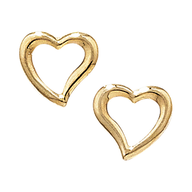 9ct Open Heart Earrings