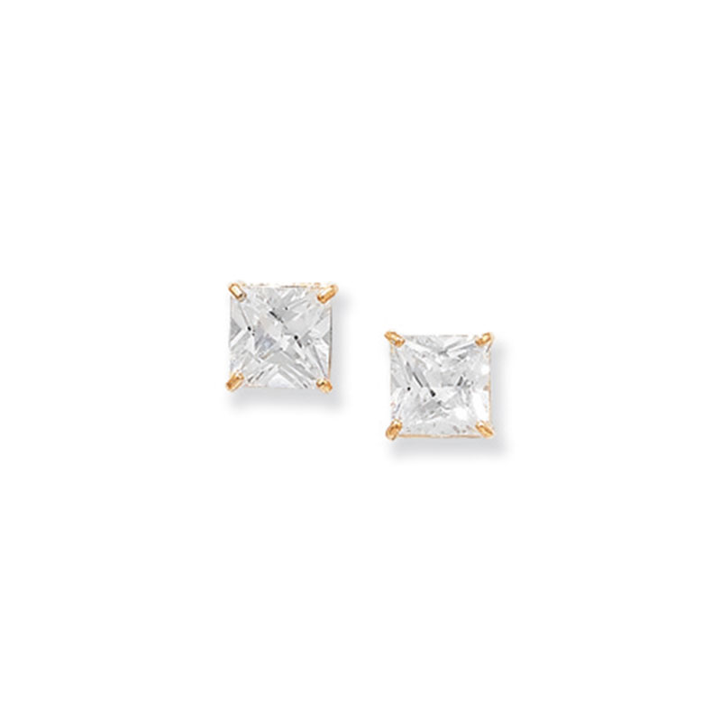 Gold 5mm Square Earrings