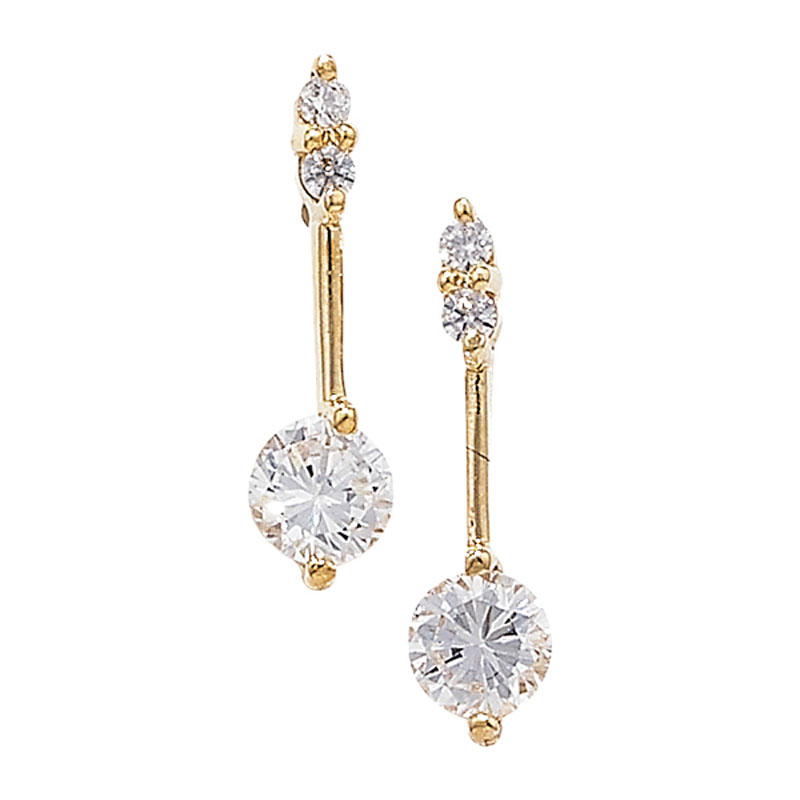 9ct Gold Drop CZ Earrings