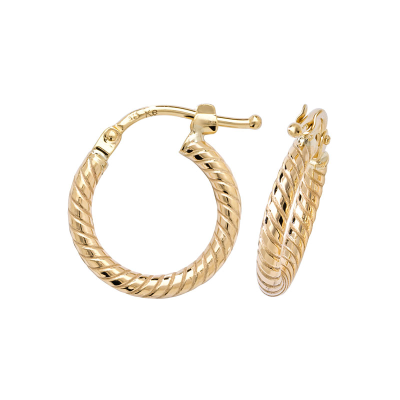 9ct Rope Style Hoop Earrings