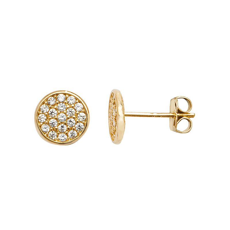 9ct Circle studs with CZ Detail