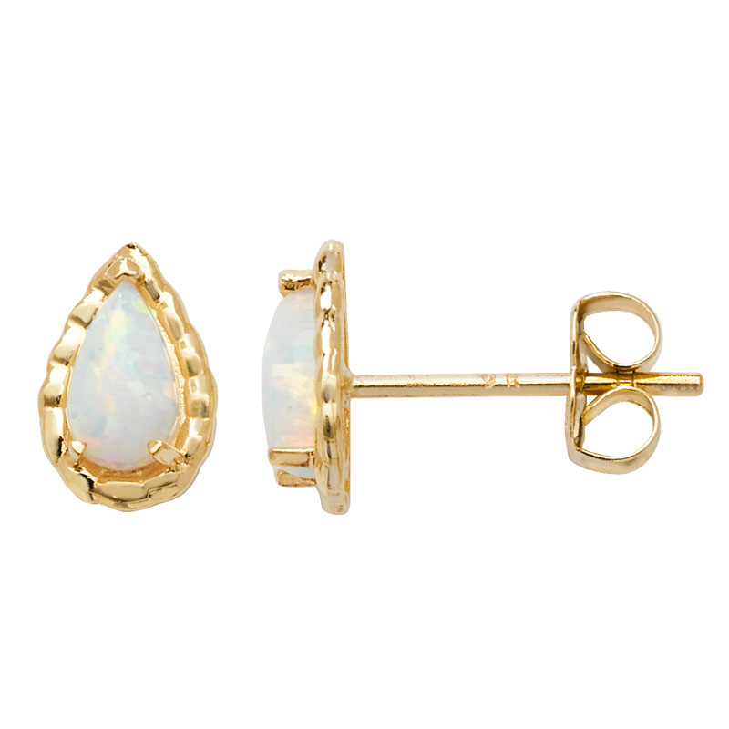 9ct Opal Tear drop Studs