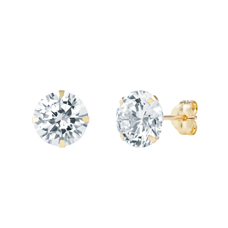 9ct CZ 6mm Round Studs