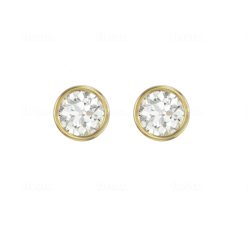 9ct Round CZ Earrings