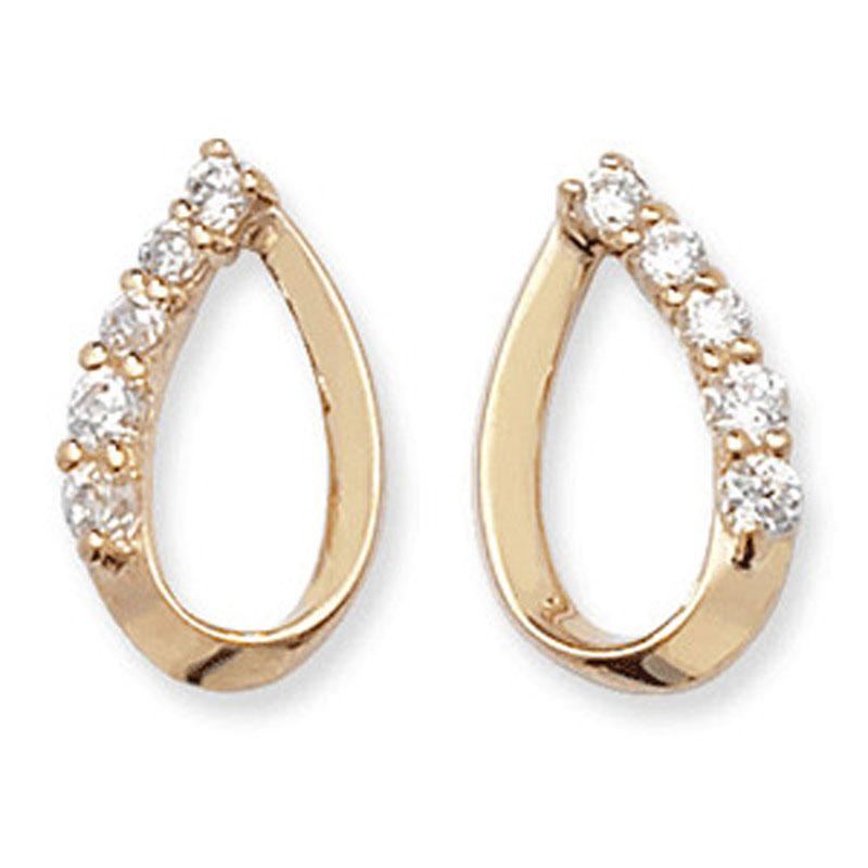 Open Pear CZ Studs