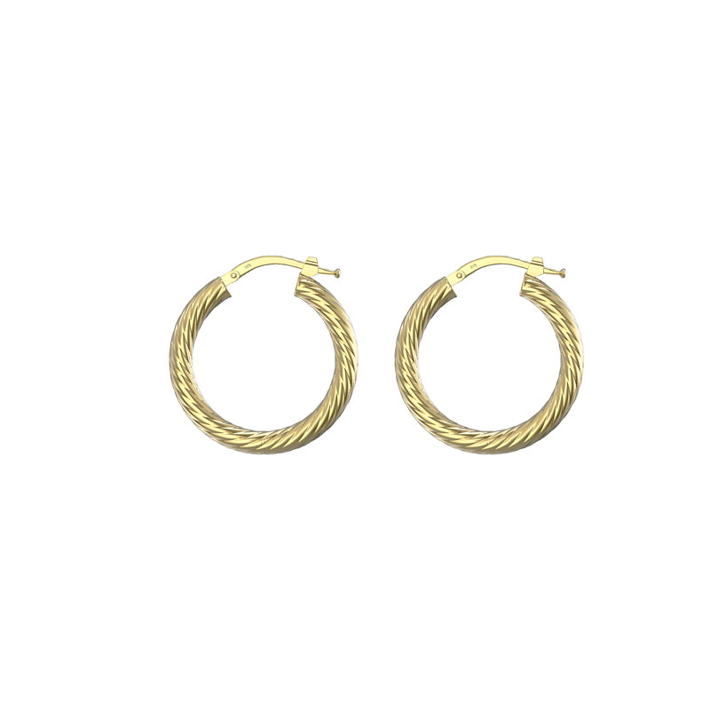 Gold Twist Rope Style Hoops